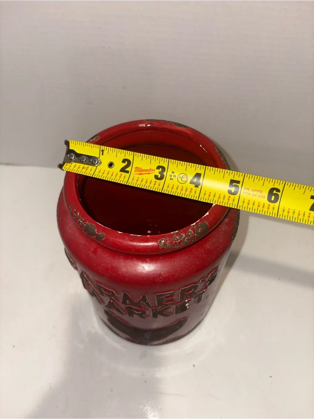 Farmer's Market Red Ceramic Jar-